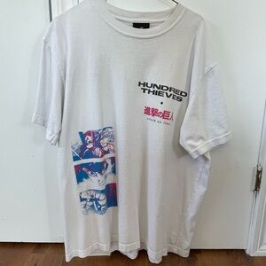100 thieves AoT White Graphic T-Shirt
